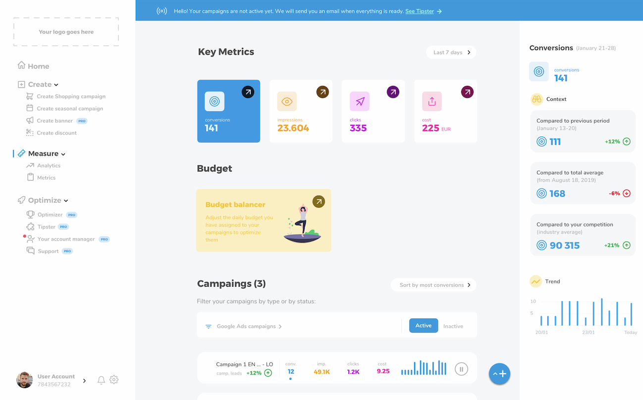 Partner Dashboard Screenshot