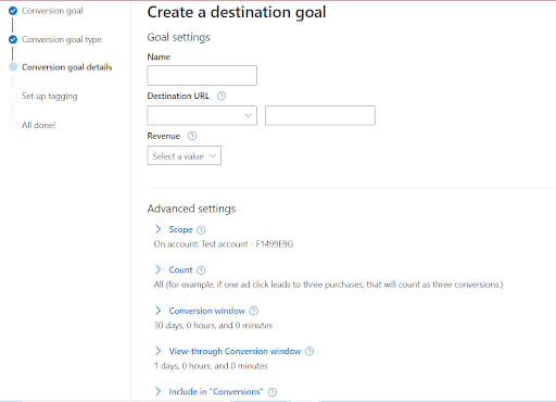 create a destination goal