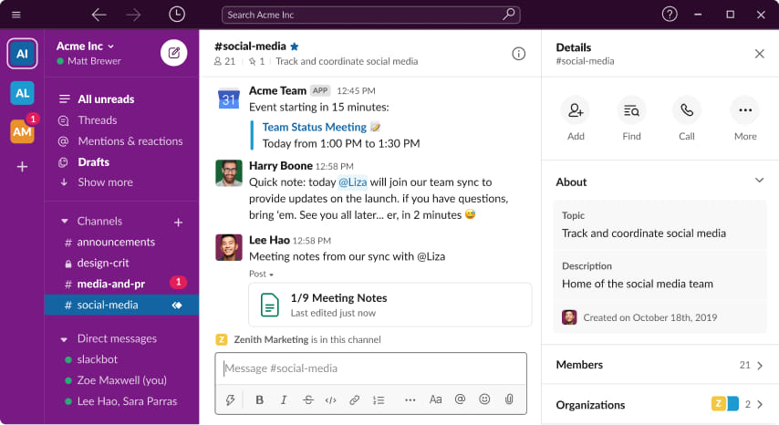 slack screenshot 